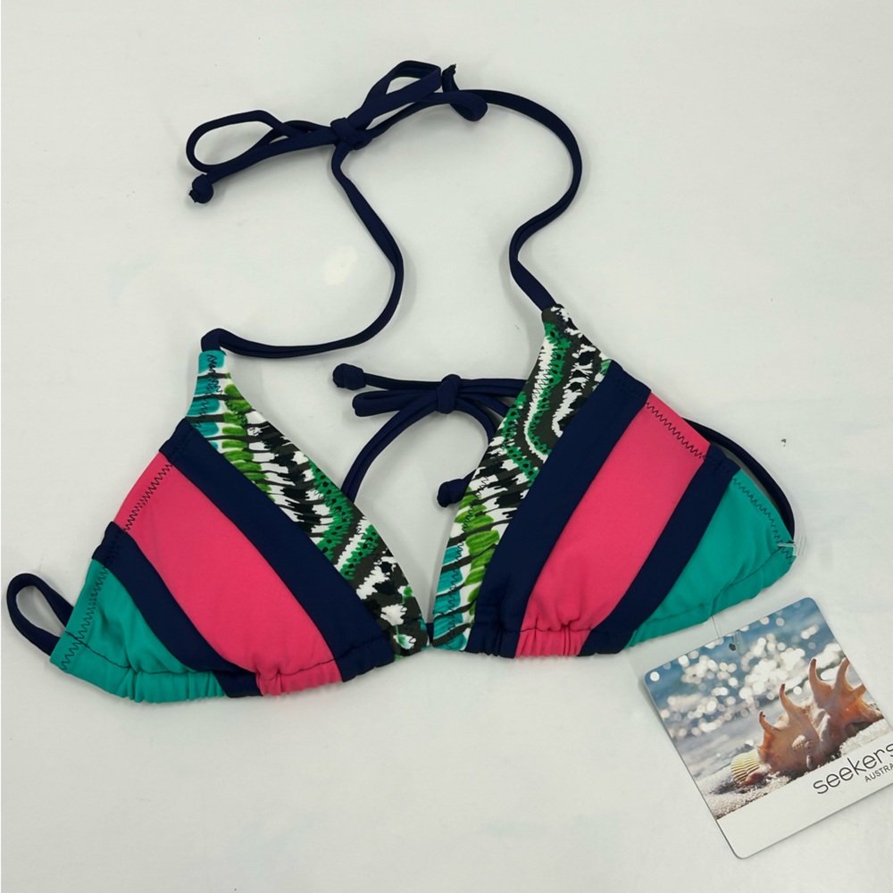 NWT Seekers Australia Triangle Sting Bikini Swim Top XS